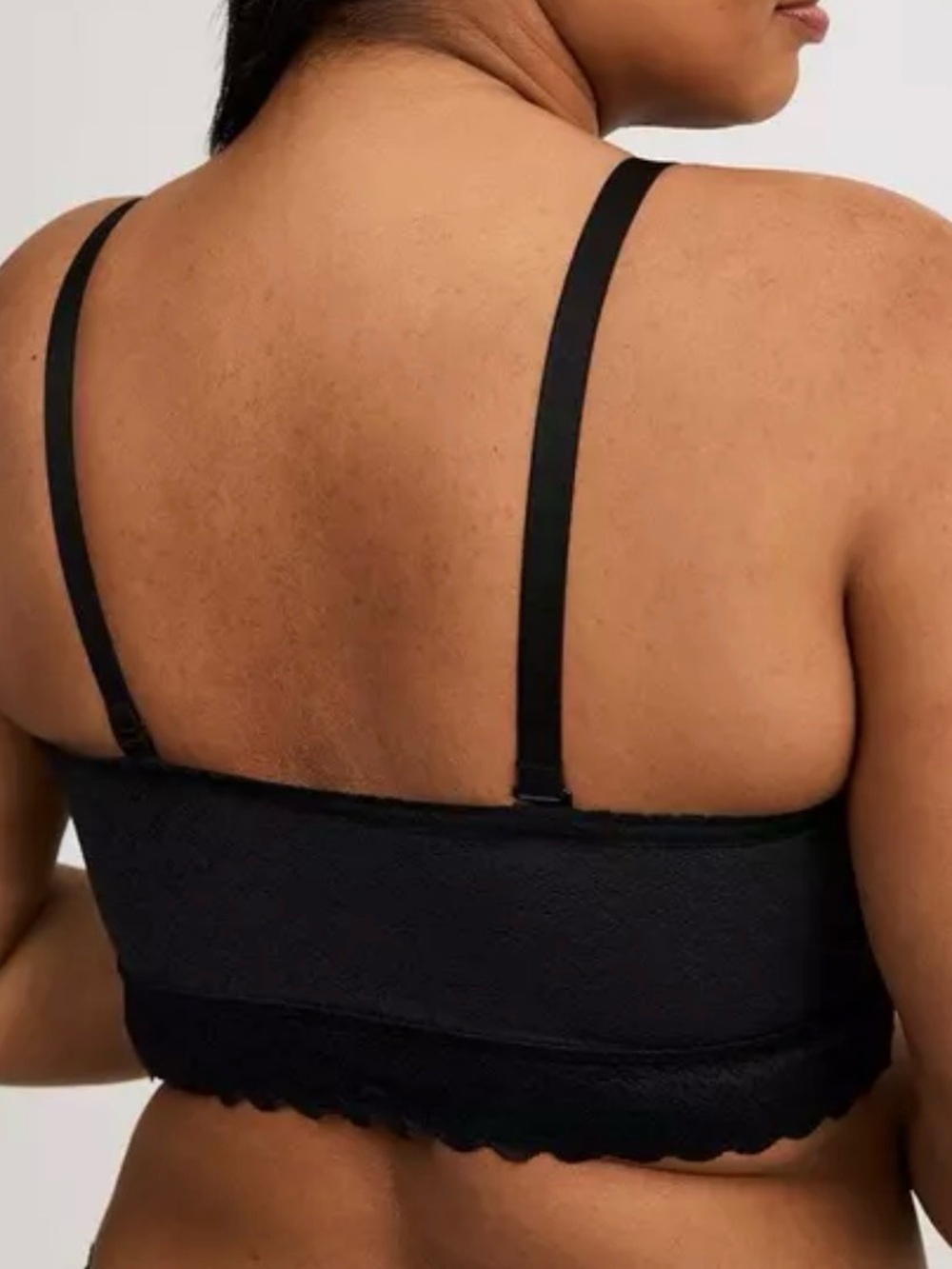 Torrid Black Unlined 4-Way Stretch Lace Bandeau Bra 3X Wear Straps or Strapless. - Picture 3 of 8